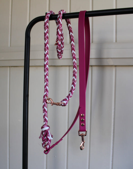 HANDS FREE LEASH - 1/2 BRAIDED, 1/2 BIOTHANE